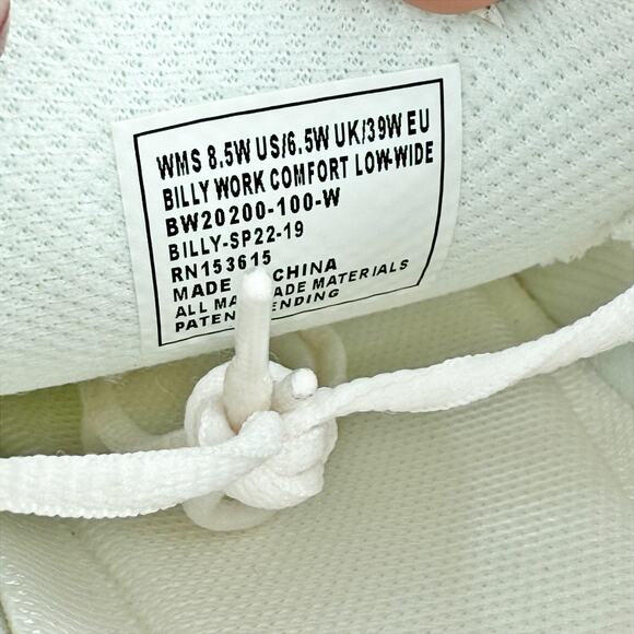 BILLY Footwear Womens Work Comfort Low-Top Sneaker US 8.5 Wide EU 39 White GUC - Picture 12 of 14